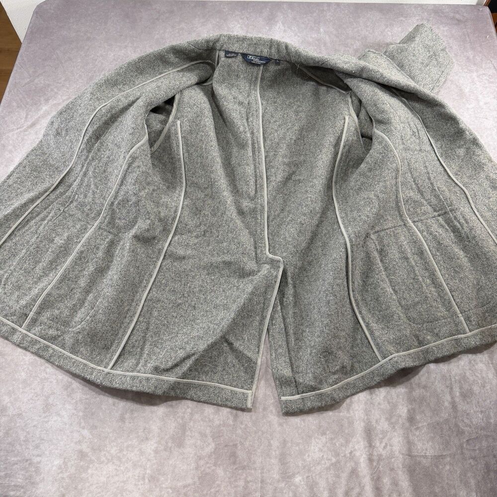VTG 80s Polo Ralph Lauren Gray Wool Prep Crest Sportcoat Blazer Jacket L USA - Picture 15 of 16